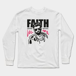 GEORGE MICHAEL 80'S STYLE Long Sleeve T-Shirt